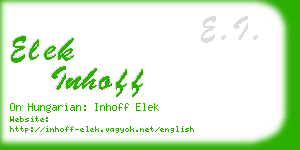 elek inhoff business card